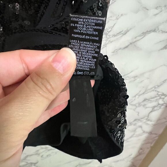 Express Black and Gold Sequin Mini Dress - Picture 5 of 6